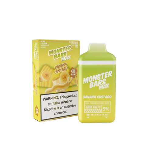 Monster Bar Max 6000 5% Rechargeable Disposable Vape - Banana Custard