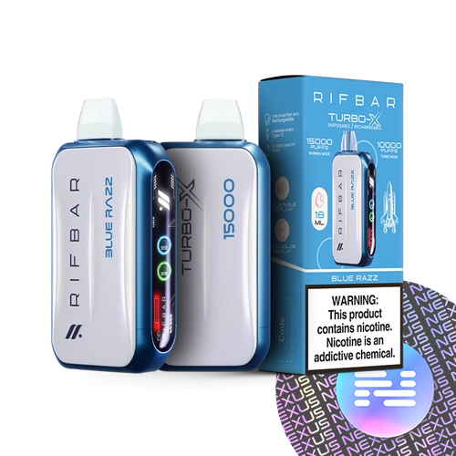 Blue Razz Rif Bar Turbo-X Disposable Vape 15000 Puff