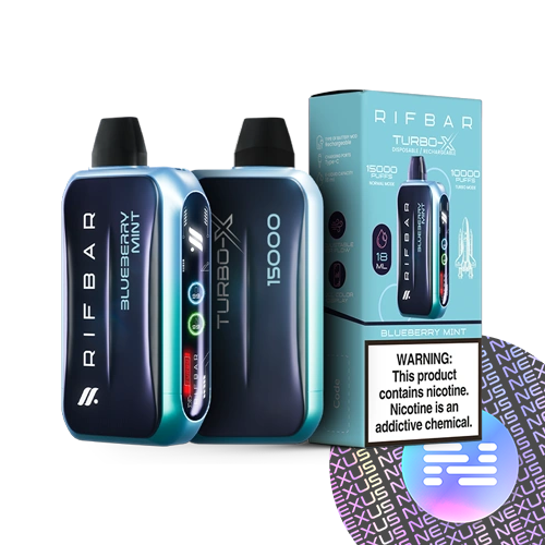 Blueberry Mint Rif Bar Turbo-X Disposable Vape 15000 Puff