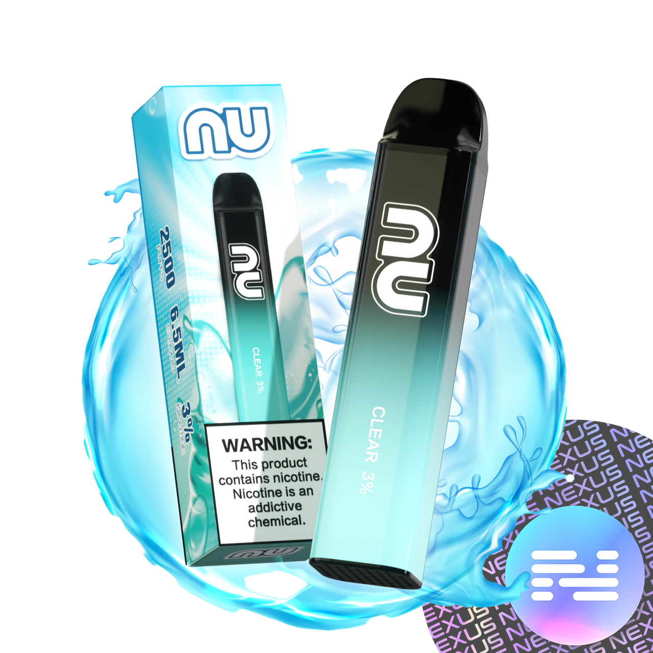 Clear 3% NU Disposable Vape 2500 Puff