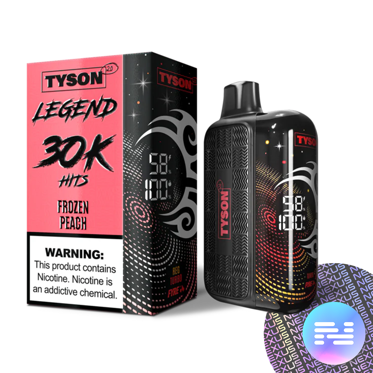 Frozen Peach Tyson Legend 30000 Disposable Vape