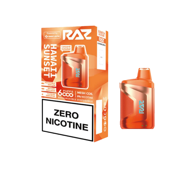 Raz CA6000 No Nicotine Disposable Vape - Hawaii Sunset