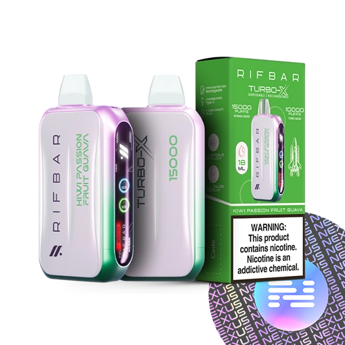 Kiwi Passion Fruit Guava Rif Bar Turbo-X Disposable Vape 15000 Puff