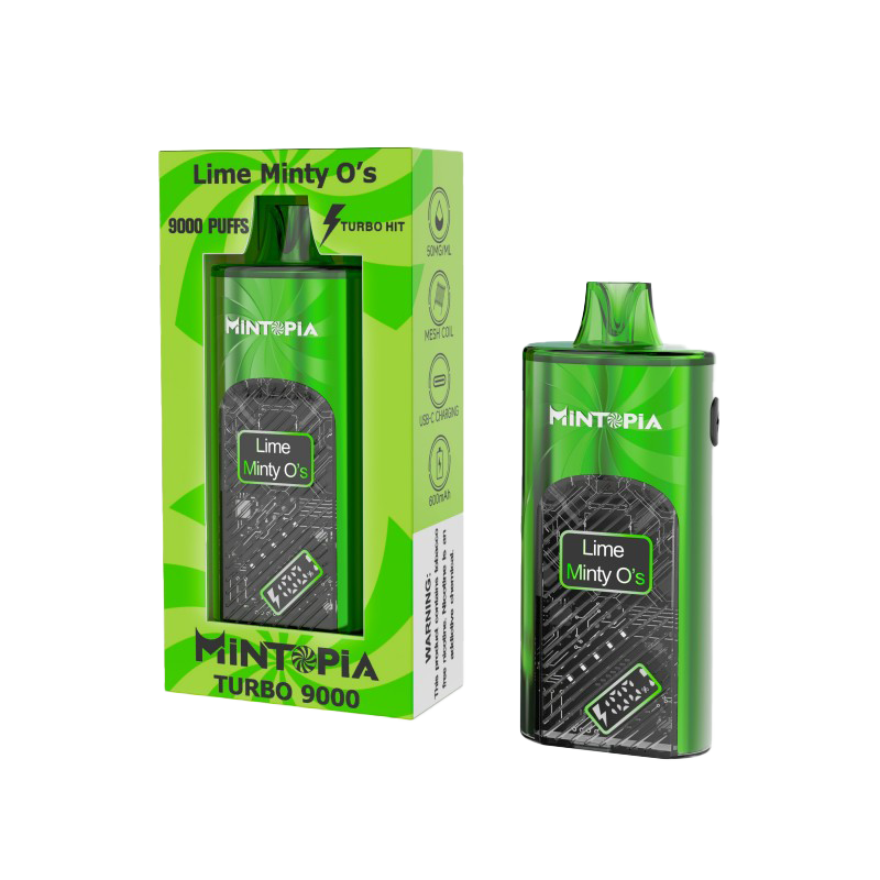 MiNTOPiA Turbo 9000 Puffs Disposable Vape 5% Nicotine - Lime Minty O's
