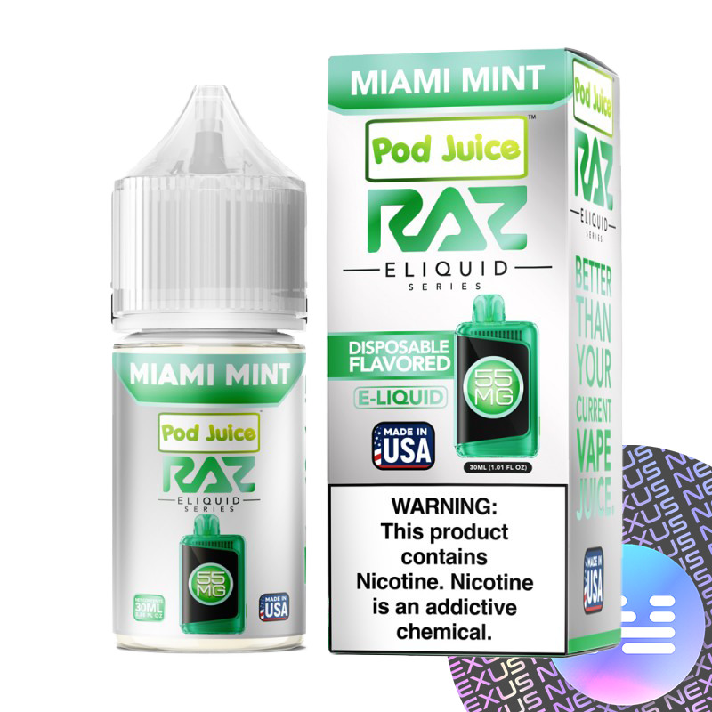 Miami Mint RAZ x Pod Juice E-Liquid