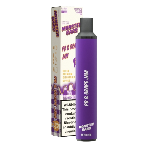 Monster Bar 3500 5% Disposable Non Re-chargeable Vape - PB & Grape Jam