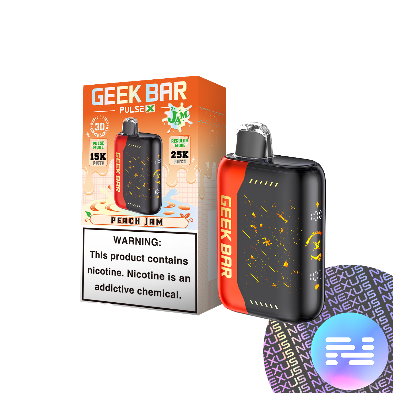 Peach JAM Geek Bar Pulse X 25K JAM Edition Disposable Vape