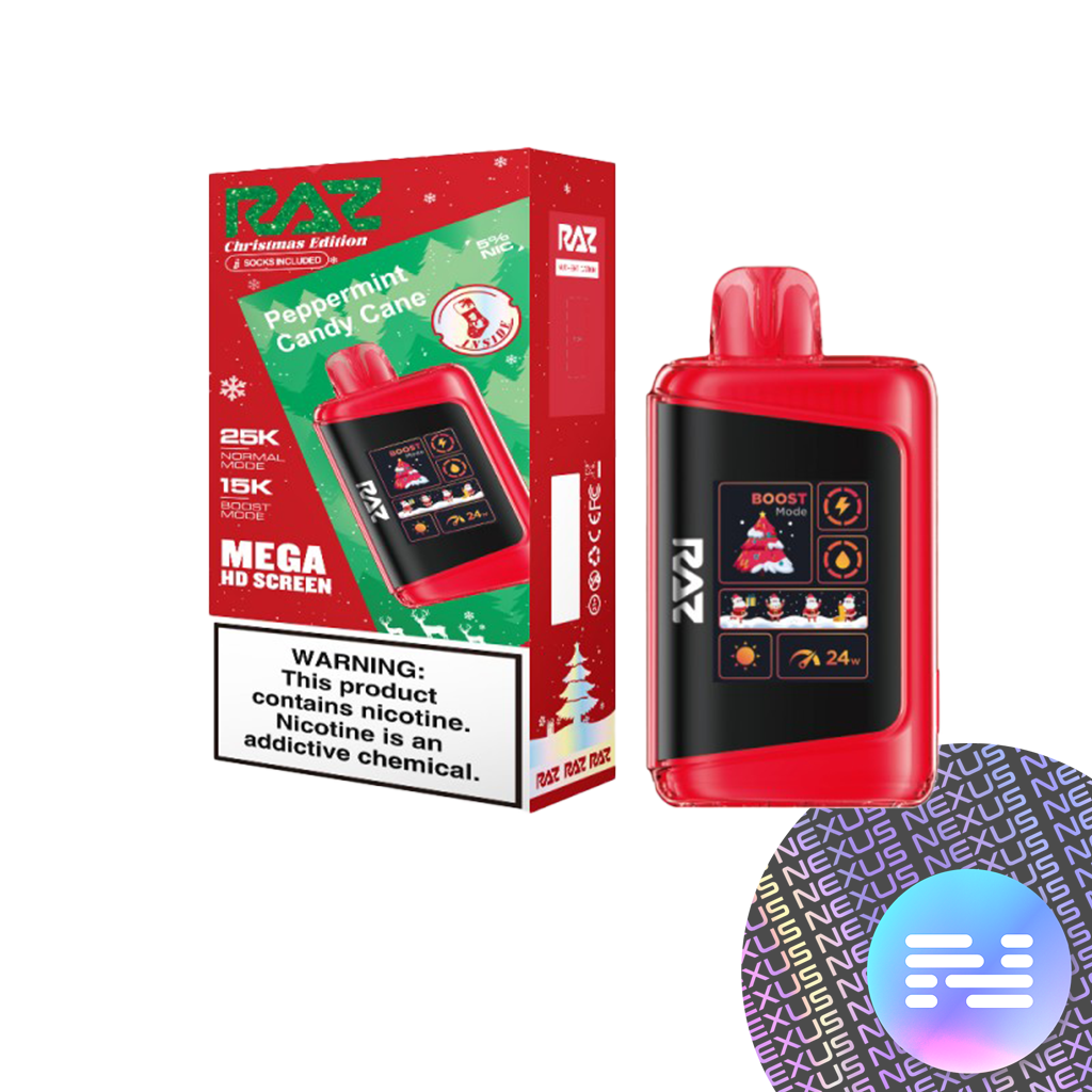 Peppermint Candy Cane RAZ LTX 25000 Christmas Disposable Vape