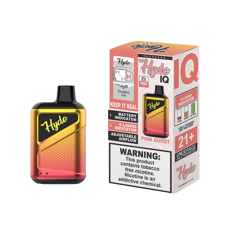 Hyde IQ Recharge 5000 Disposable Vape - Pink Burst
