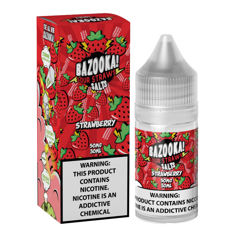 Bazooka Sour Straws E-Liquid 30 ML Vape Juice - Strawberry