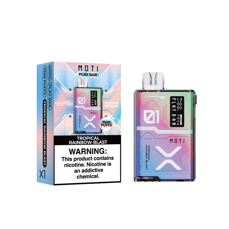MOTI Play Bar 7500 Disposable Vape - Tropical Rainbow Blast