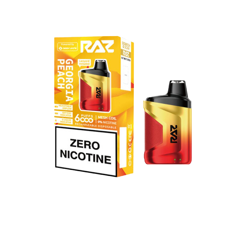 RAZ 6000 0% NICOTINE Georgia Peach